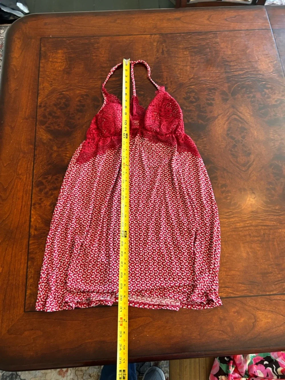 Victorias‎ Secret One Piece Racerback Chemise Slip Nightie Large Red Multi